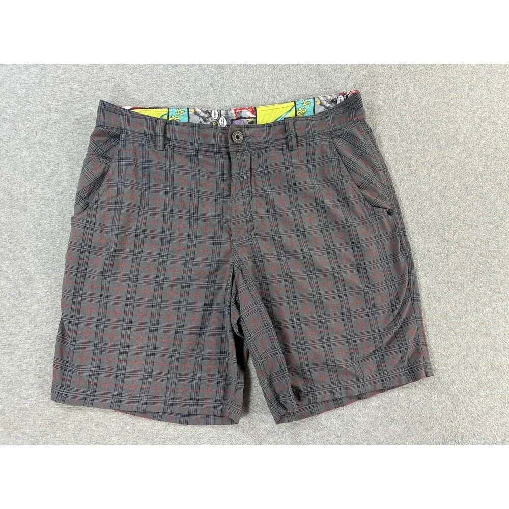 Lululemon‎ Plaid Casual Chino Shorts (Men's 36) Gray - 8